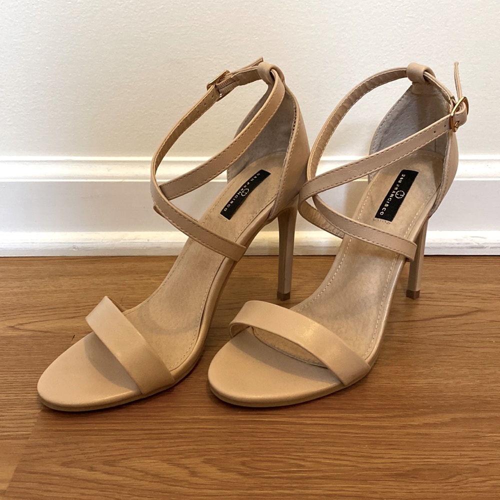 DaileyShoes women’s high heel sandal open toe ankle buckle cross strap